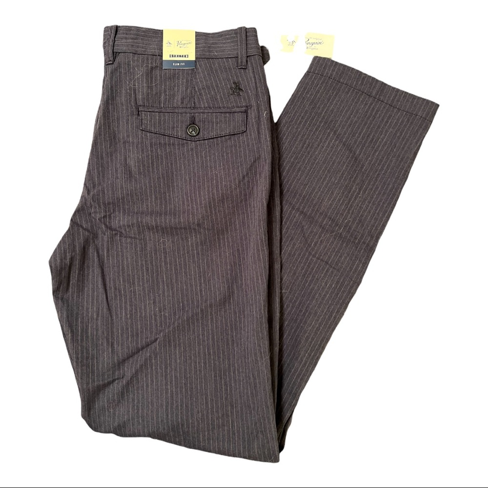 Original Penguin Mens Pants Slim Fit Blue Stripes Size 32